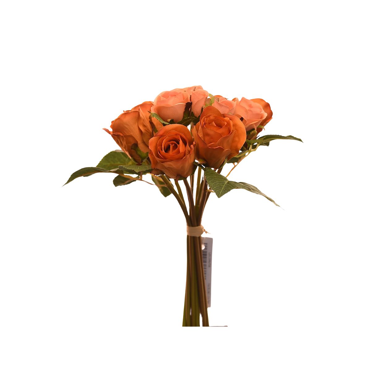 VADELL - Ramo de 12 rosas naranjo artificiales de 27 cm