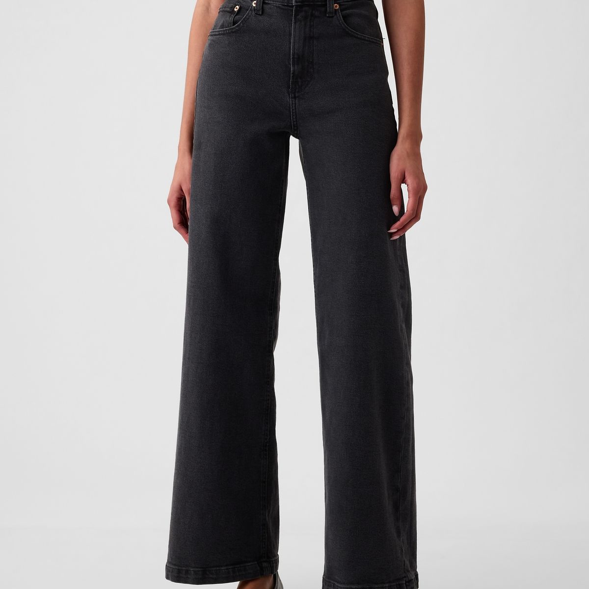 GAP - Jeans Mujer Wide Leg Stride Negro GAP