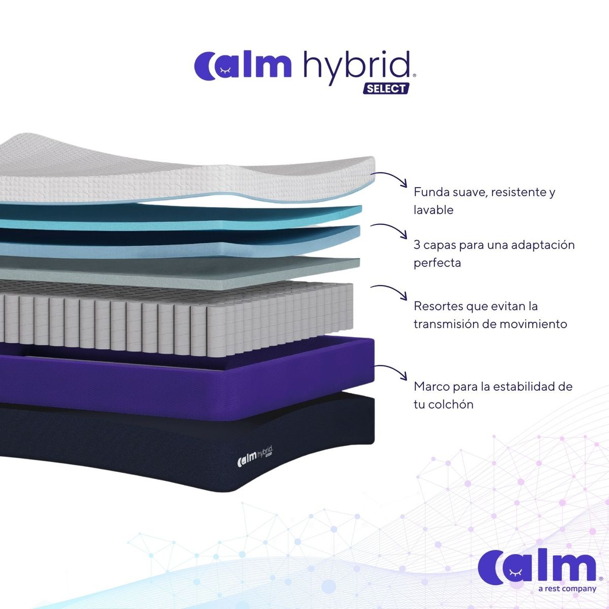 CALM - Colchón Hybrid Select 2 Plazas Long