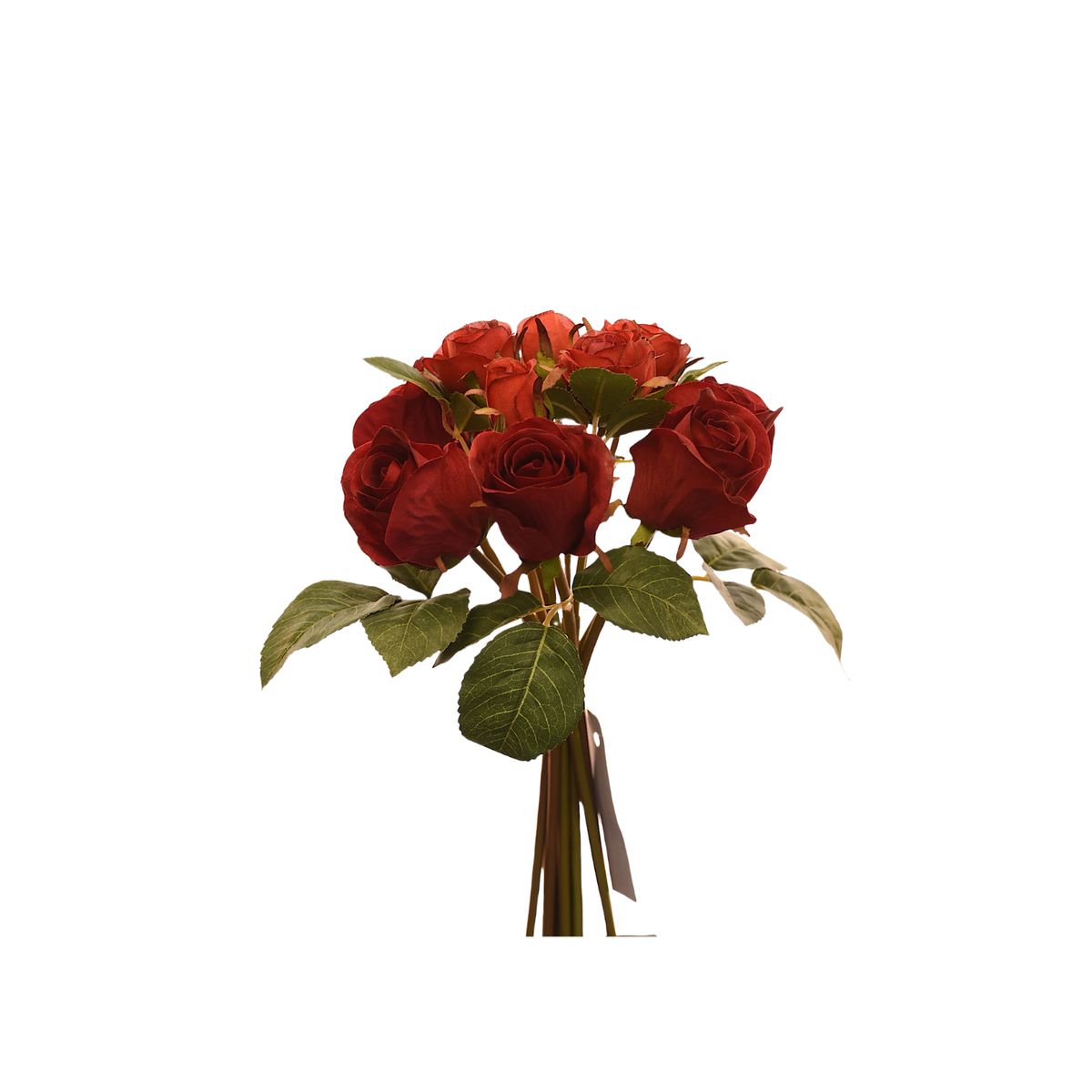 VADELL - Ramo de 12 rosas rojas artificiales de 27 cm