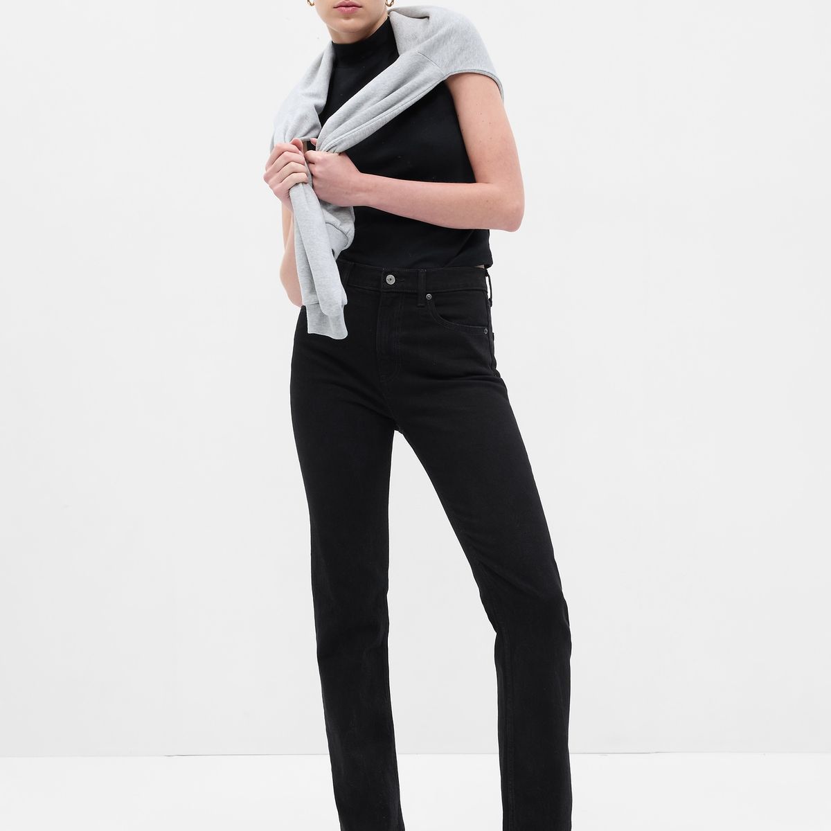 GAP - Jeans Gap Straight 90S Mujer Negro