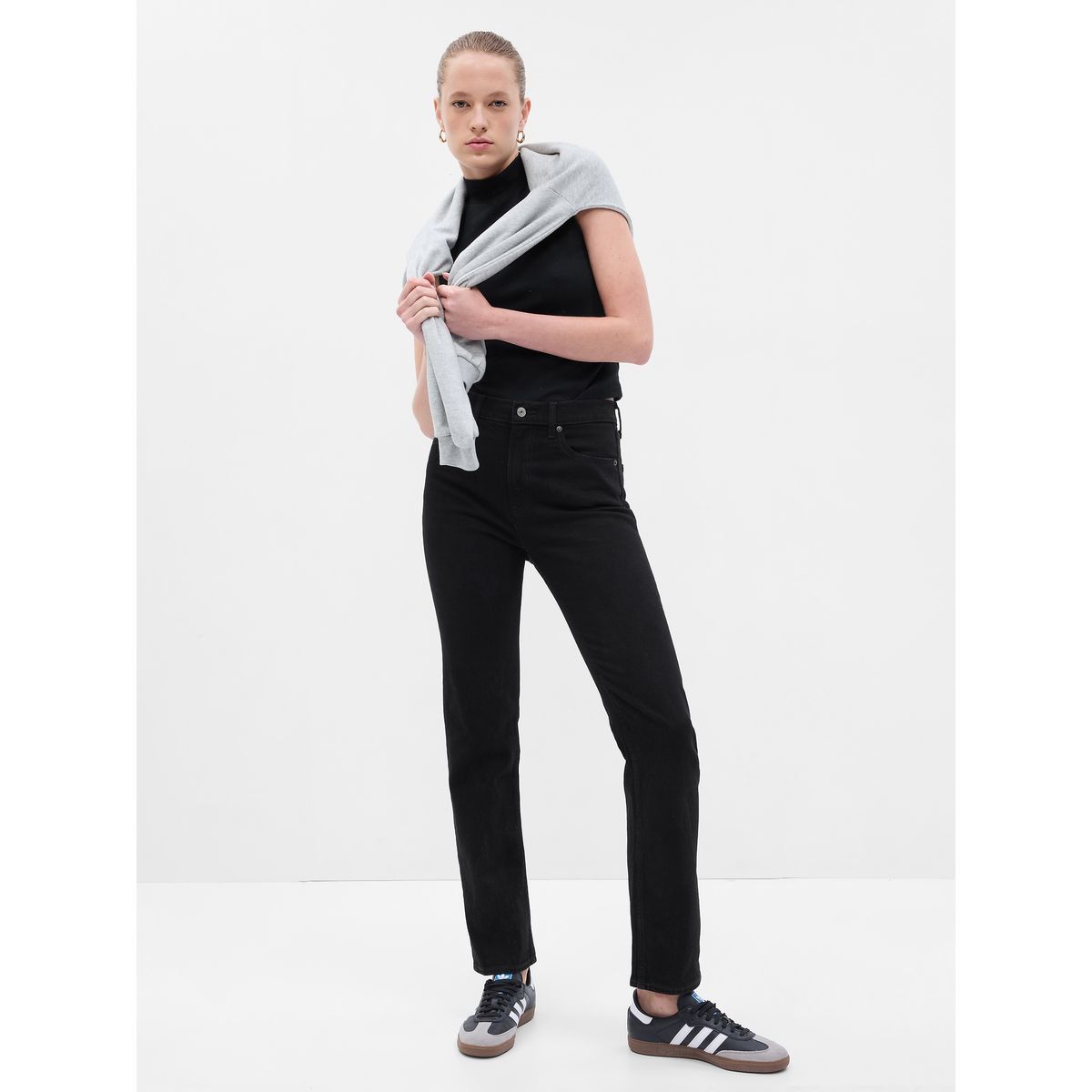 GAP - Jeans Gap Straight 90S Mujer Negro