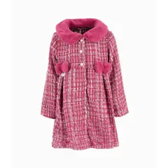 LIMONADA - Conjunto niña de vestido y abrigo burdeo