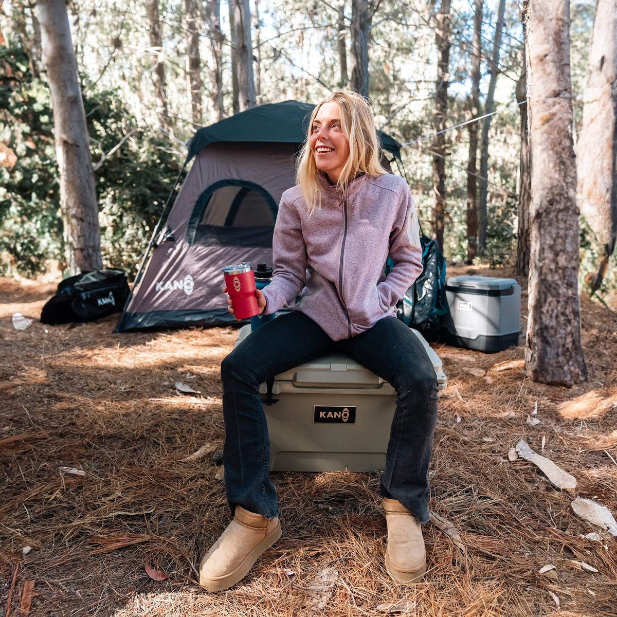 KANO - Chaqueta Polar Tejido Mujer Kano Notro Lila con Bolsillos