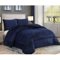 COBERTOR PLUSH CON CHIPORRO COLOR LISO AZUL MARINO TF KING