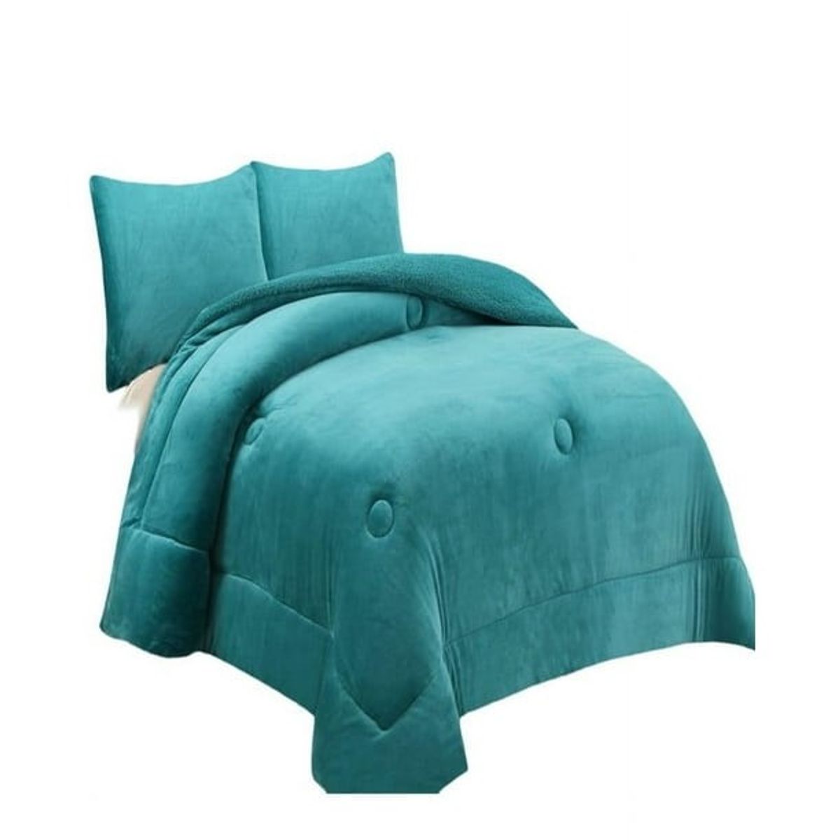 GENERICO - COBERTOR PLUSH CON CHIPORRO COLOR LISO TURQUESA TF KING