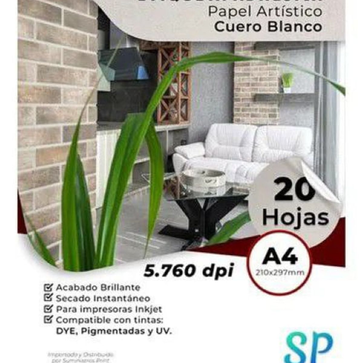 GENERICO - Etiqueta Adhesiva Imprimible Artistico Cuero A4 X 20 Hojas