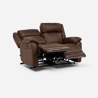 Sofá Reclinable Ascott 2 Cuerpos Manual Cuero PU Chocolate