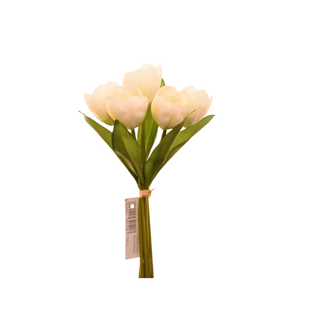 VADELL - Ramo de 6 tulipanes blancos artificiales de 30 cm