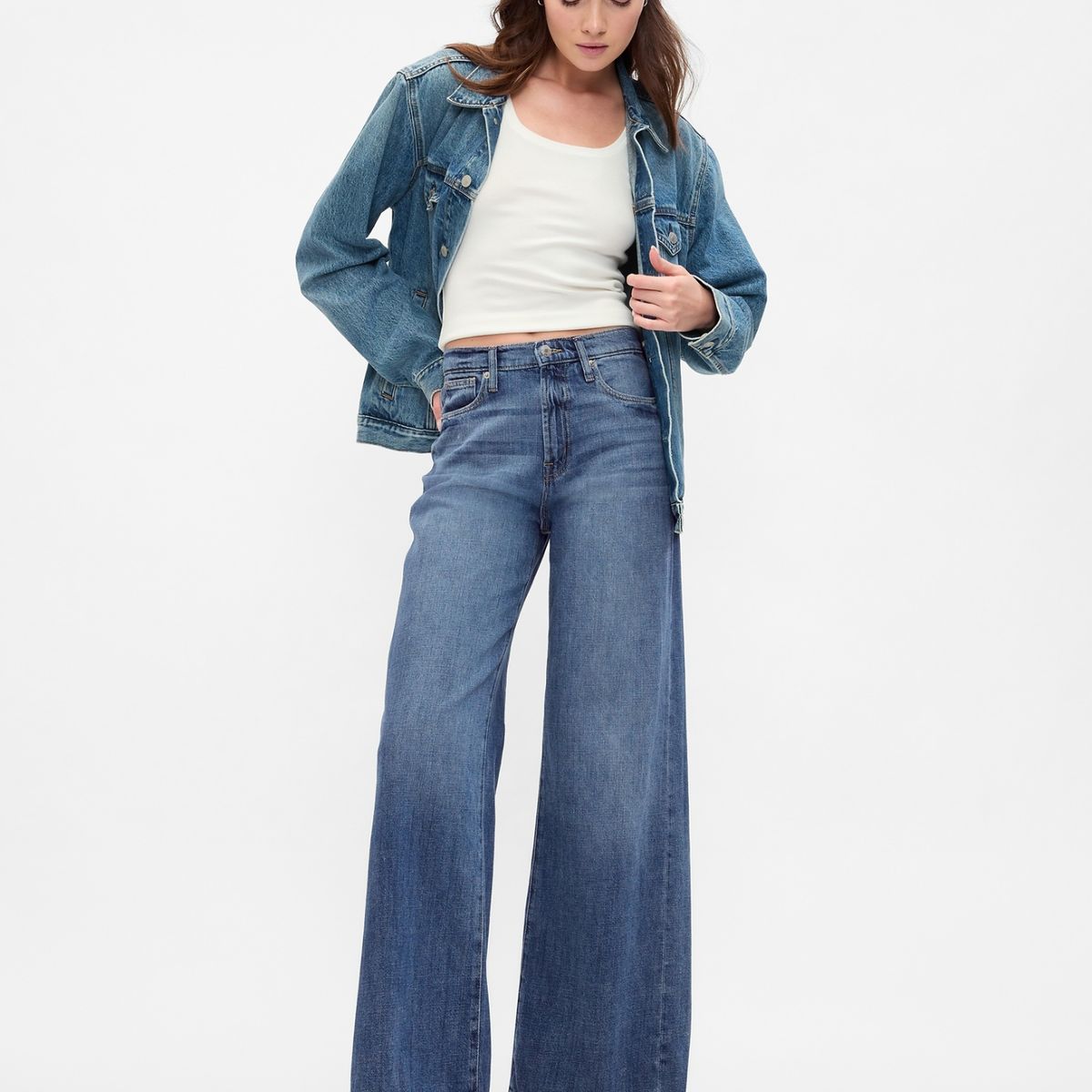 GAP - Jeans Mujer Wide Leg Azul GAP