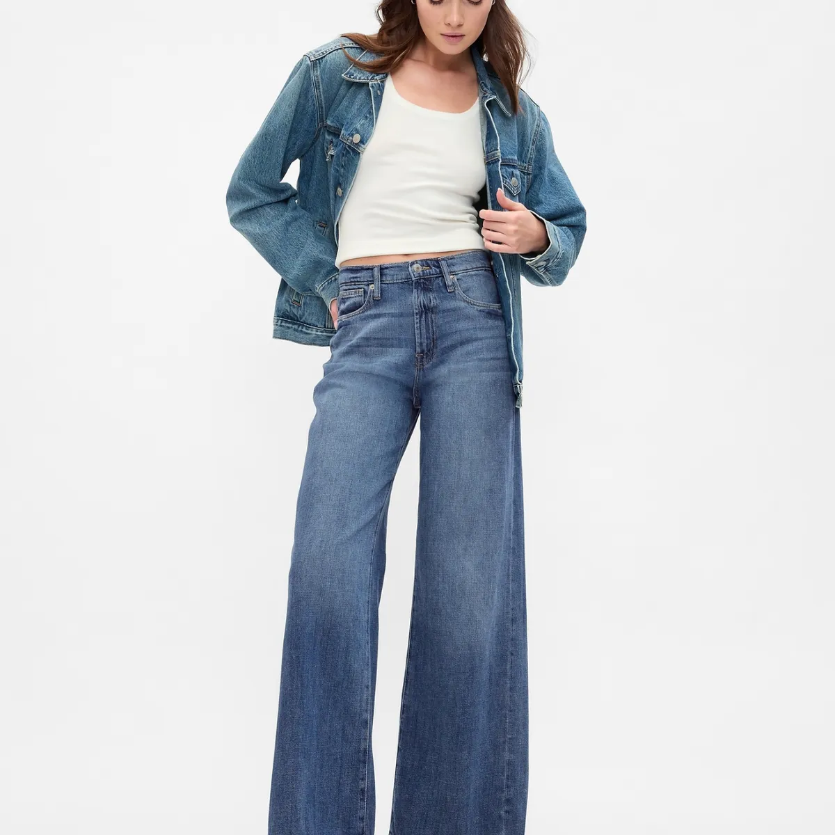 GAP - Jeans Mujer Wide Leg Azul GAP