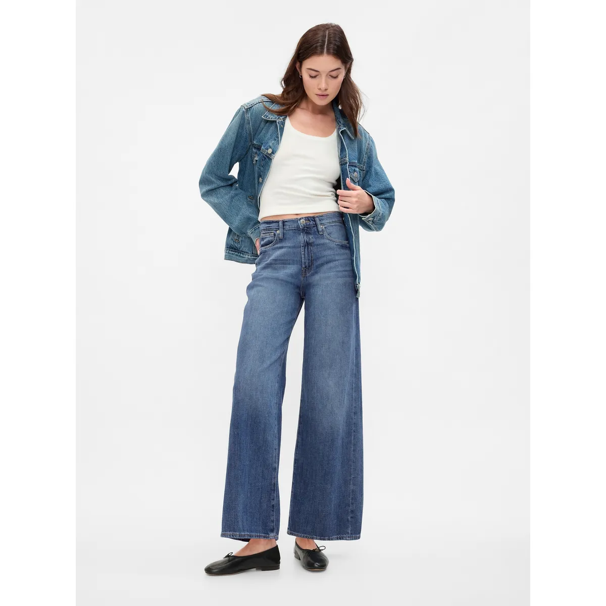 GAP - Jeans Mujer Wide Leg Azul GAP