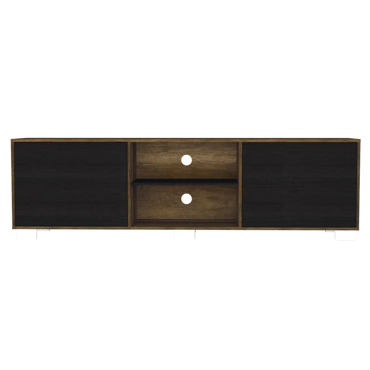 FMFURNITURE - Rack Tv 80 2 Puertas Fm-002O Café Oscuro