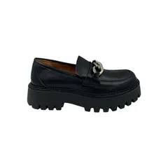 PAND G - Mocasín Negro Plataforma Mujer