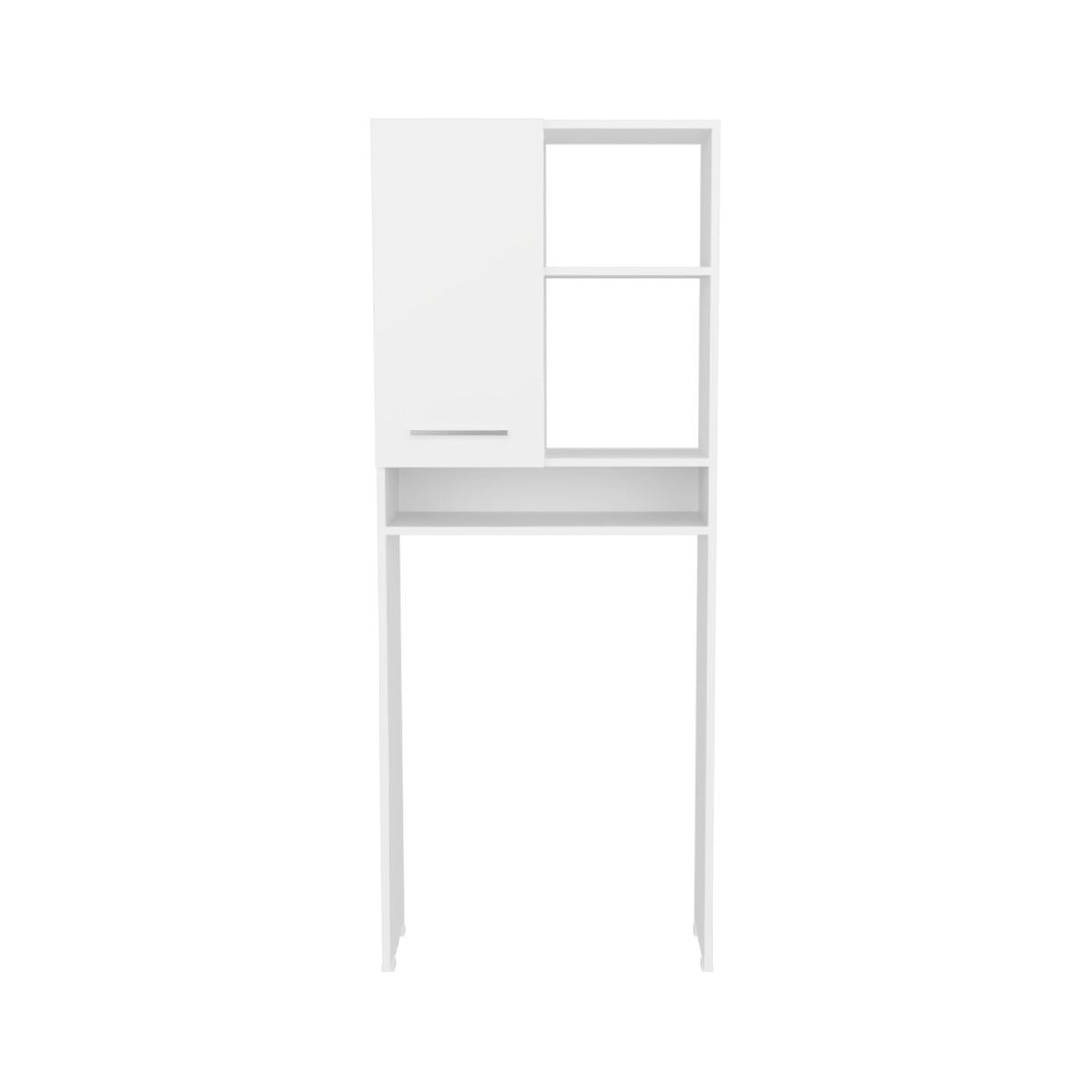 FMFURNITURE - Estante Baño WC 1 Puerta 3 Repisas - Blanco 160.8x63.2x26.5 cm
