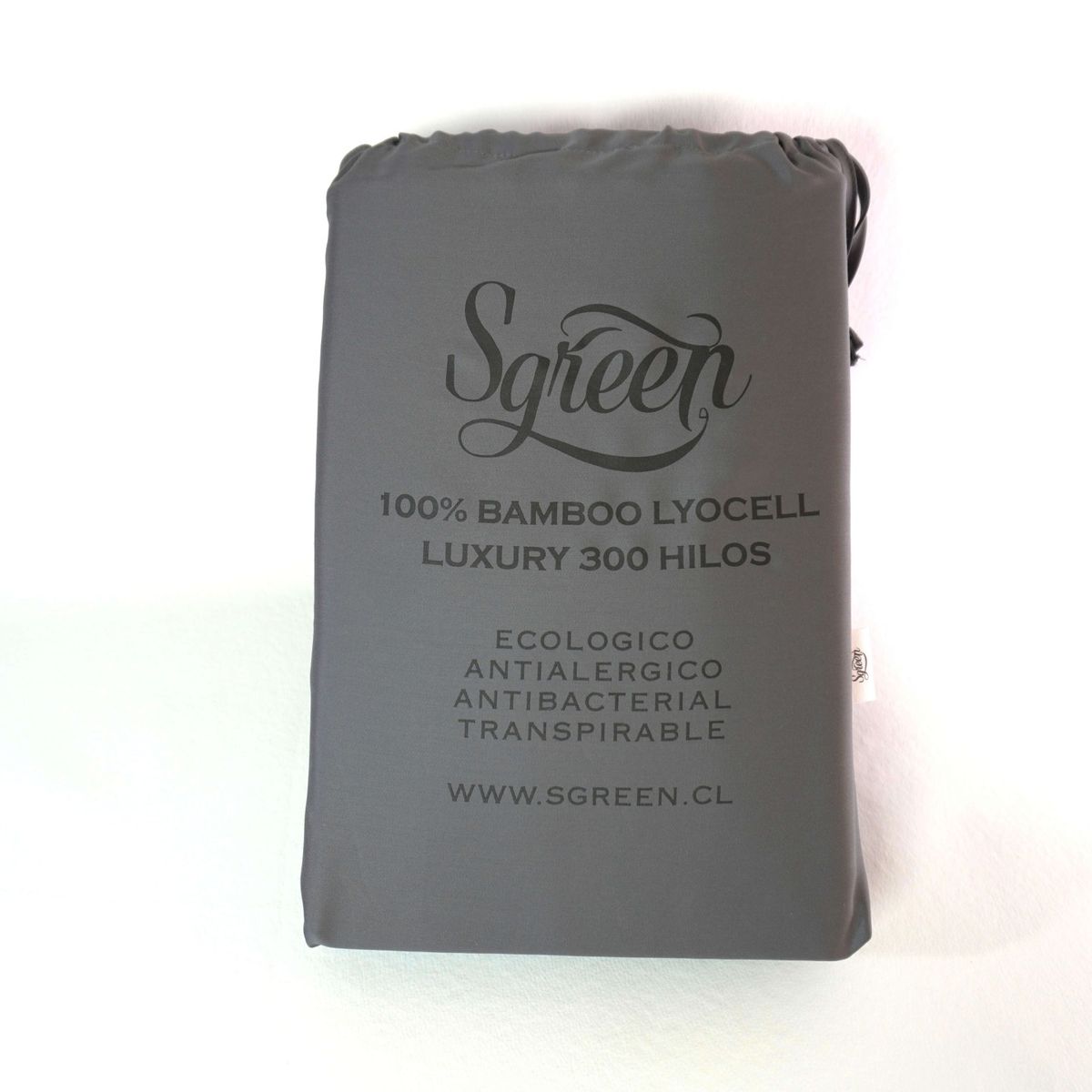 GENERICO - Sabanas de Bambu Super King con 2Fundas 100%Lyocell 300hilos SgreenGris