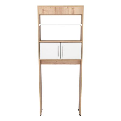 Imagen 2 del producto Estante Baño WC 2 Puertas 3 Repisa - Café claro y Blanco 160x62.4x20.3 cm…