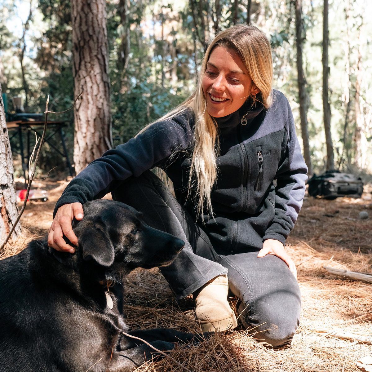 KANO - Chaqueta Polar Mujer Kano Canelo Negro Polerón Full Zip