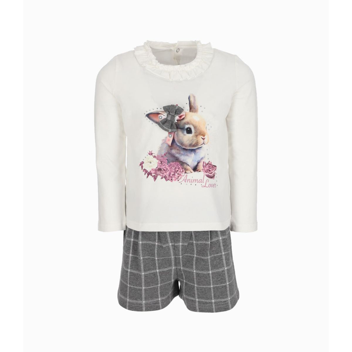 LIMONADA - Conjunto niña de polera y shorts gris Limonada