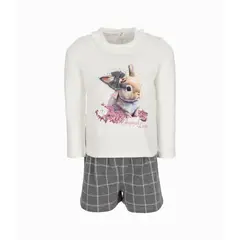 LIMONADA - Conjunto niña de polera y shorts gris