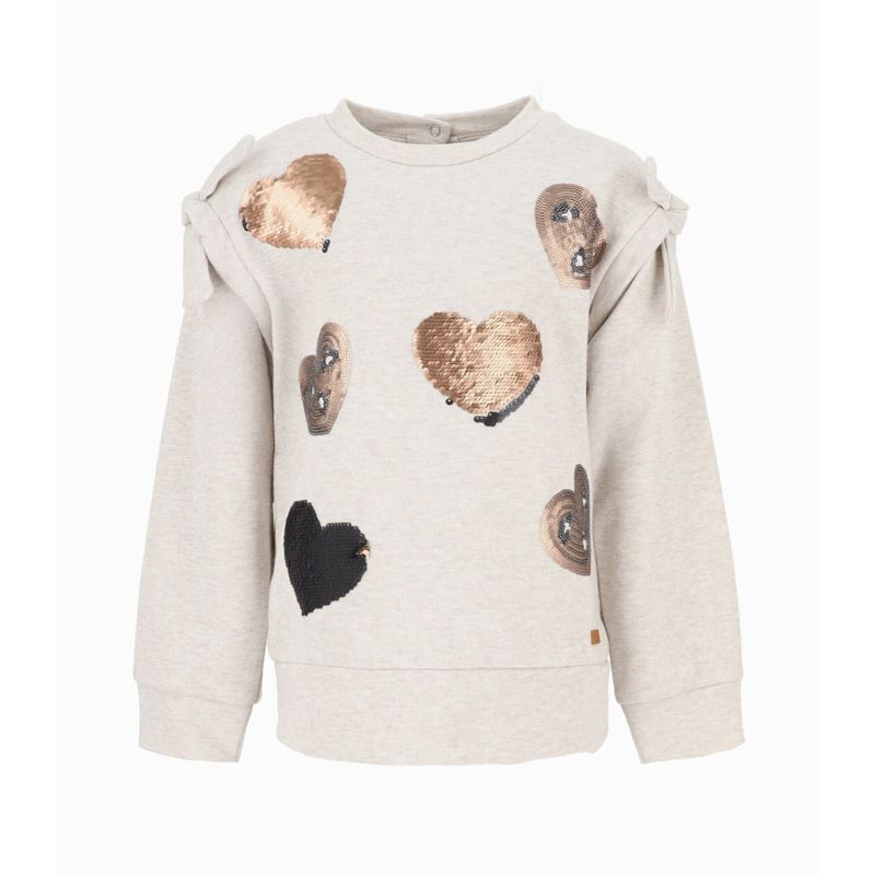 LIMONADA - Polerón niña con corazones beige Limonada
