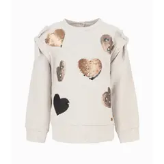 LIMONADA - Polerón niña con corazones beige
