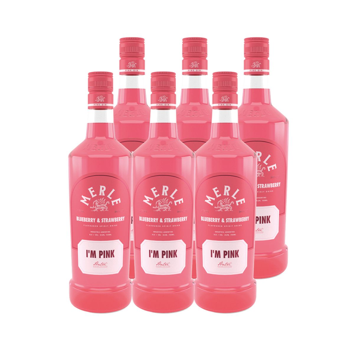 GENERICO - 6x Gin Merle I'M Pink 37,5° 750cc