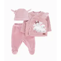 LIMONADA - Conjunto recién nacida con gorro palo rosa