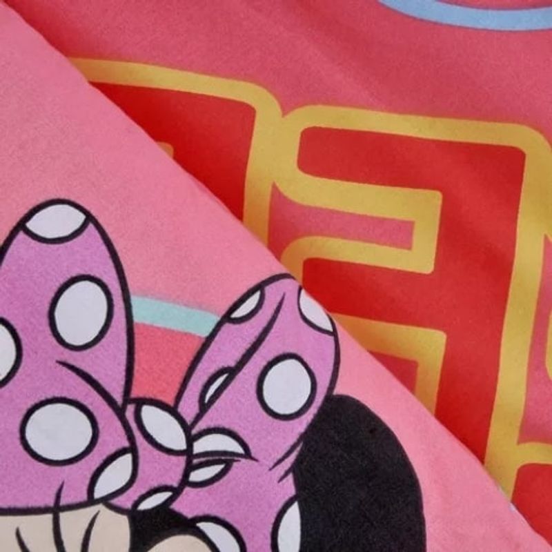 DISNEY - Plumón Cubrecama Infantil Minnie Sweet Relleno Reversible 1.5 Pl.