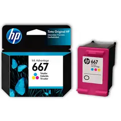 HP - Tinta 667 Tricolor Cartridge Original 3YM78AL 2ML Colors