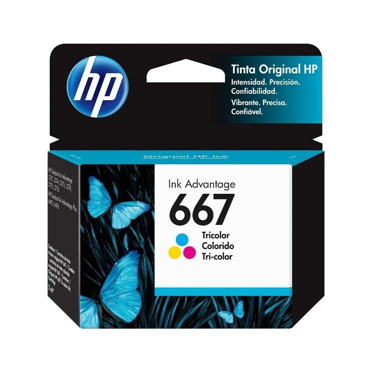 HP - Tinta HP 667 Tricolor Cartridge Original 3YM78AL 2ML Colors