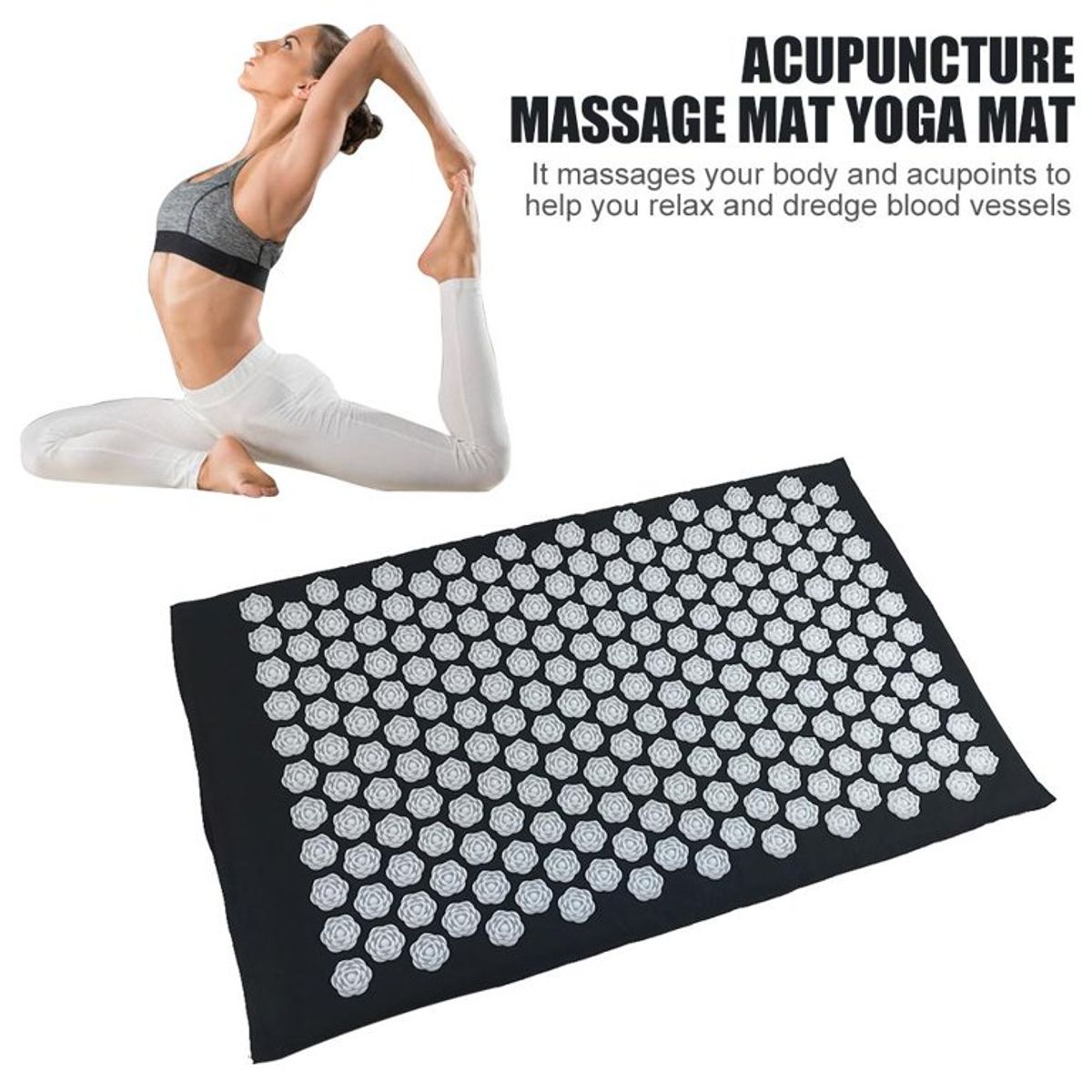 GENERICO - Set de Alfombra y Cojín de Acupresión para Dolor y Relajación