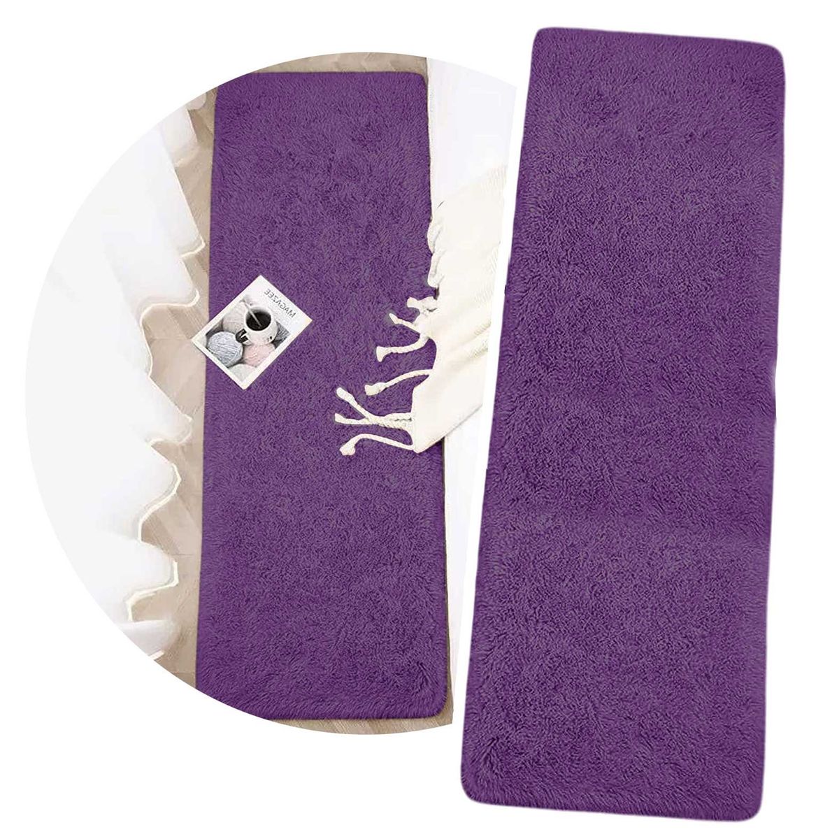 GENERICO - Alfombra Peluds - Bajada de Cama - Pasilleras 50x150cm Violeta