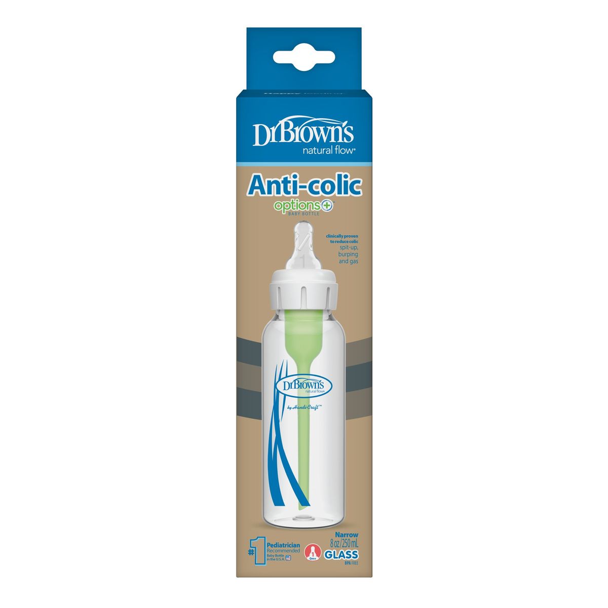 DR BROWN'S - Mamadera De Vidrio Options+ Dr Brown´s Anticolicos 250ml