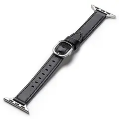 RINGKE - Correa Para Apple Watch 38 40 41 42mm Cuero Negro