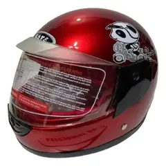 GENERICO - Casco de moto para niños de 3 a 12 años color rojo