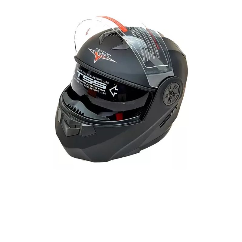 GENERICO - Casco para moto FGN 862 negro brillante abatible talla XL
