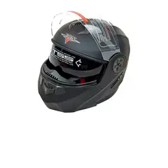 GENERICO - Casco para moto FGN 862 negro brillante abatible talla XL