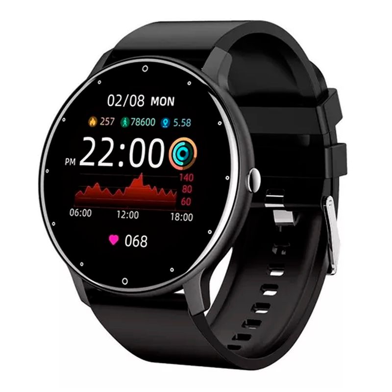OFERTABKN - Smartwatch Genérica Zl02 Malla Negra De Silicona Y Bisel