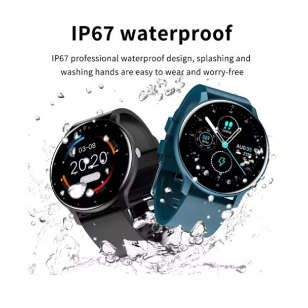 OFERTABKN - Smartwatch Genérica Zl02 Malla Negra De Silicona Y Bisel