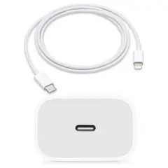APPLE - Cargador 20w Carga Rápida + Cable Usb-C A Lightning 2 Mt