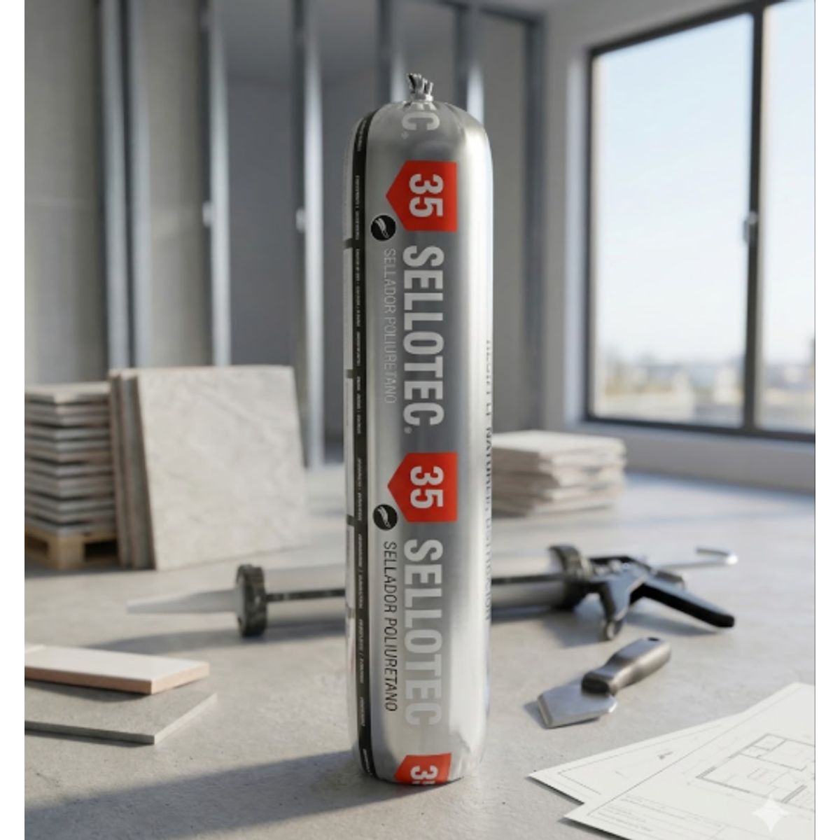 GENERICO - Sellador de Poliuretano blanco 600 Ml. Sellotec Pu3500