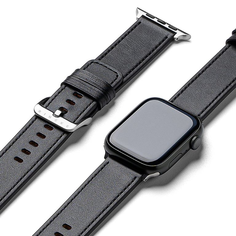 Correa Cuero Para Apple Watch 44 45 46 49mm Negro