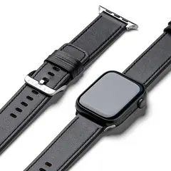 RINGKE - Correa Cuero Para Apple Watch 44 45 46 49mm Negro