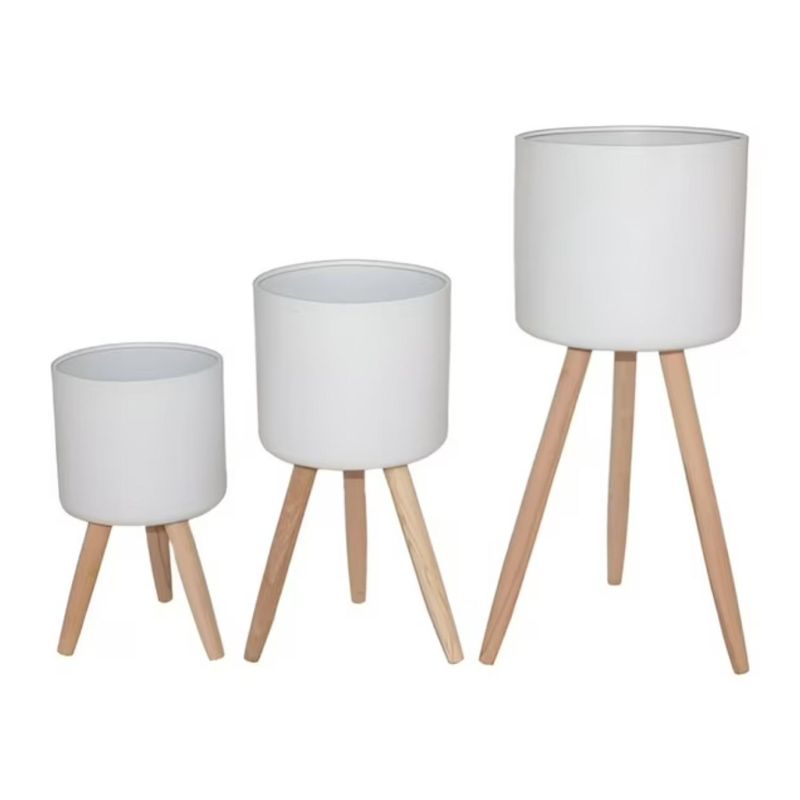 GENERICO - Maceteros Modernos Blanco Pack 3