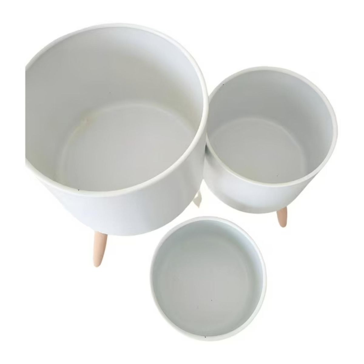 GENERICO - Maceteros Modernos Blanco Pack 3