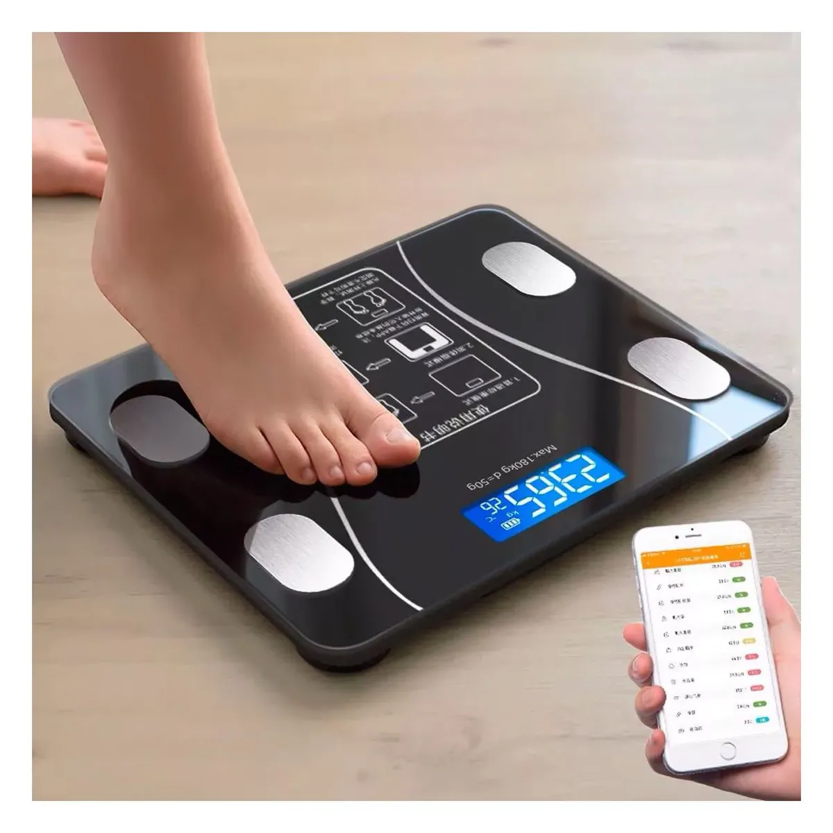 GENERICO - Báscula Inteligente de Bioimpedancia Digital Bluetooth