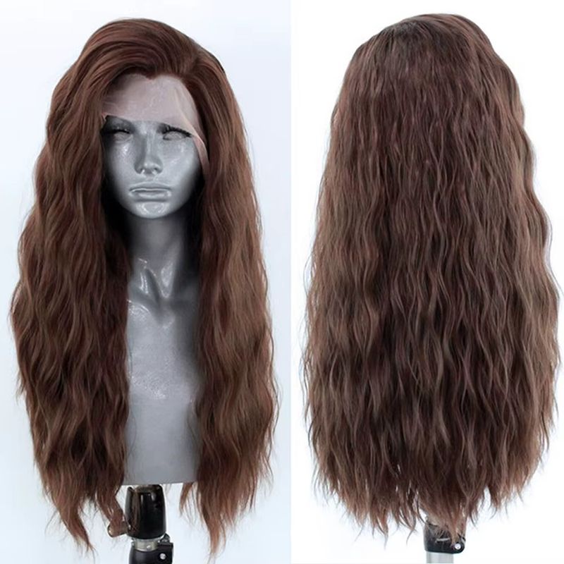 LUXURYJOYAS - Peluca Pelo Natural 100% Castaña Ondulada Lace Front