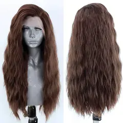 LUXURYJOYAS - Peluca Pelo Natural 100% Castaña Ondulada Lace Front