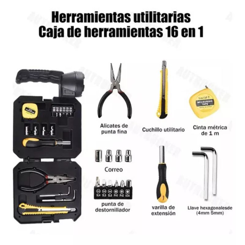 IRM - Linterna Frontal Lámpara Solar Power Bank + Kit Herramientas